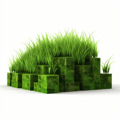 Vibrant Freshness: High-Resolution Image of Isolated Fresh Green Grass