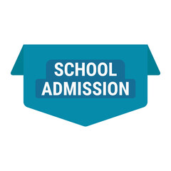 School Admission In Blue Color With Unique Shape For Recruitment
