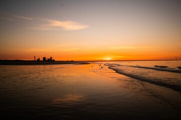 Beautiful scenery of sunset over the sea