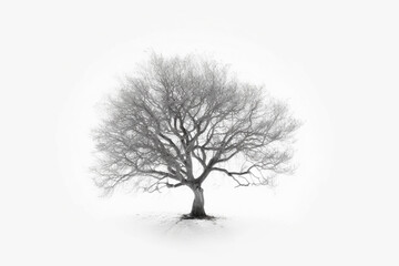 Serene Tree on White Background
