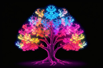 Centered Neon Tree