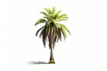 Centered Palm Tree on White Background