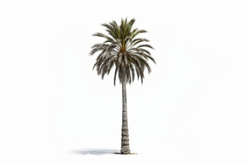 Centered Palm Tree on White Background