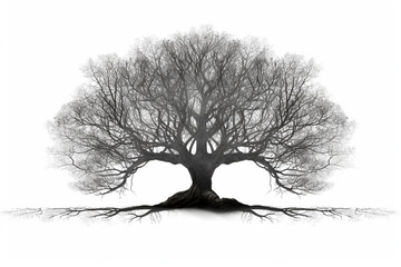 Serene Tree on White Background