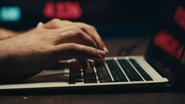 Man work with chat gpt AI online, connecting with AI and using a chat GPT. IT engineer software developer programmer interact with chat bot, making writing code. Typing on laptop