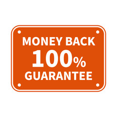 Money Back Guarantee In Brown Color And Rectangle Shape For Warranty
