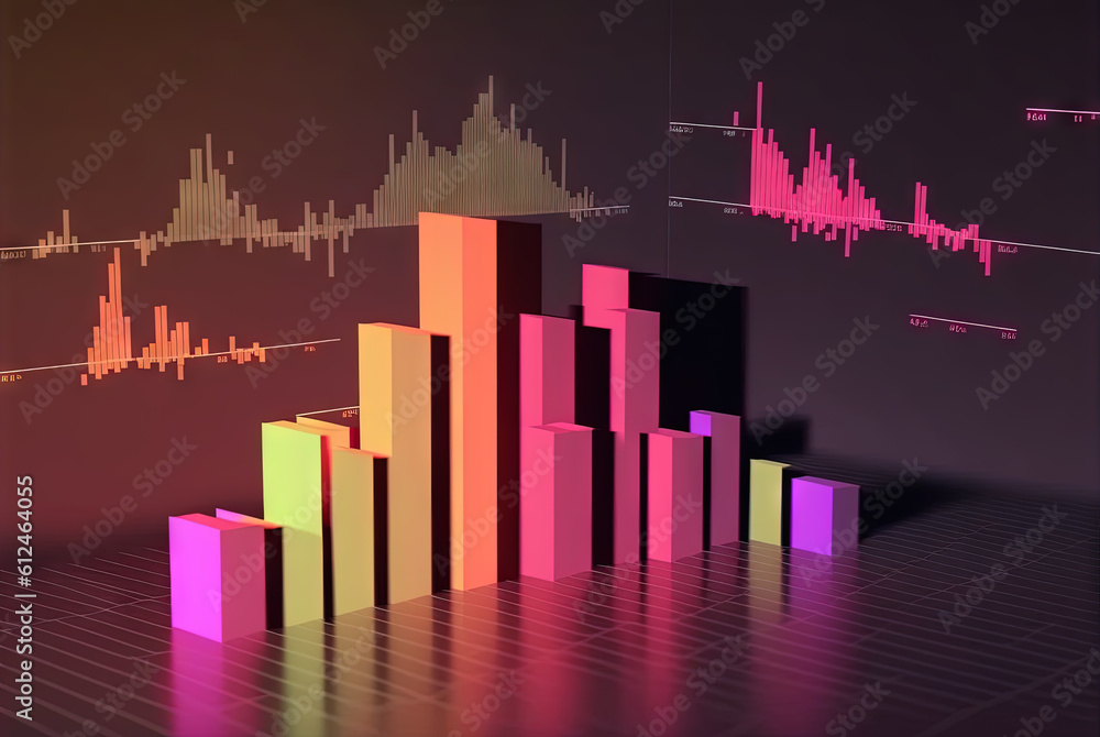 Aufkleber Abstract data graph concept with data clusters and particles. Digital sorting and management concept for business and finance. Generated AI.