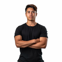 Black T-shirt Mockup. Illustration AI Generative.