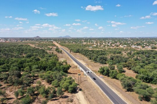 Road into Tlokweng from Gaborone, Botswana, Africa