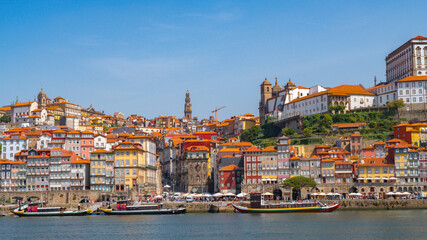 Fototapeta na wymiar Porto old town from the other side of the Douro river, Gaia city, Portugal