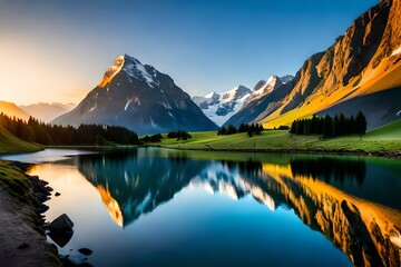 Majestic Swiss Alps: Showcase the breathtaking beauty of the Swiss Alps, with snow-capped peaks, lush green meadows, and picturesque mountain villages. Capture the awe-inspiring landscapes