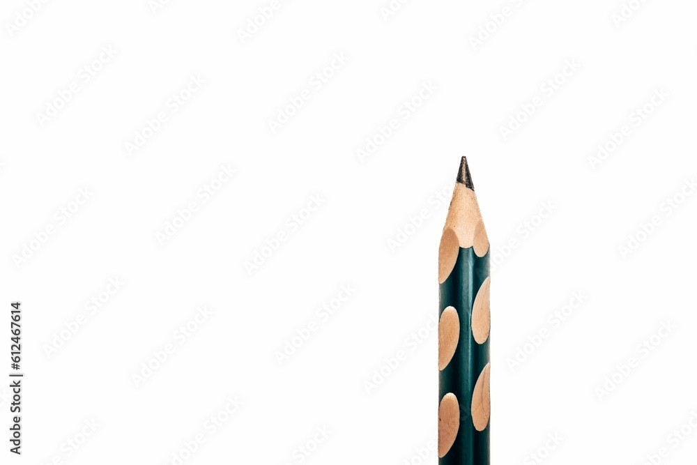 Aufkleber closeup of the tip of a pencil isolated on a white background with copy space