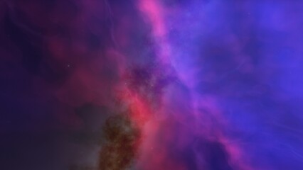 nebula gas cloud in deep outer space, science fiction illustration, colorful space background with stars 3d render
