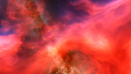 nebula gas cloud in deep outer space, science fiction illustration, colorful space background with stars 3d render
