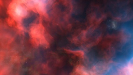 nebula gas cloud in deep outer space, science fiction illustration, colorful space background with stars 3d render
