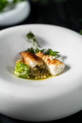 Vertical shot of a tasty stuffed fish