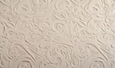 Fototapeta premium a close up of a white wall with a pattern on the wall and a clock on the side of the wall and a clock on the wall. generative ai