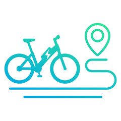 Fototapeta premium Electric bike and route icon on white