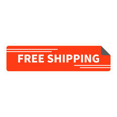 Free Shipping In Orange Color And Rectangle Shape With White Line For Advertising

