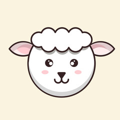 Cute sheep cartoon vector