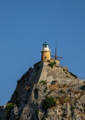Fototapeta na wymiar Vertical shot of an old fortress of corfu in greece