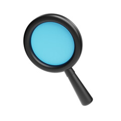 3d Magnifying Glass Icon for Business Management, Infograpichs, Jobs & Career.