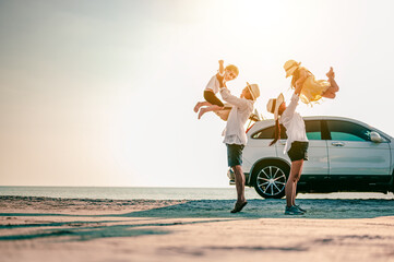 insurance, life assurance, investment, assurance, finance, residential, property, protect, plan, freedom. parent holding a children around the beach. after life assurance investment benefit. assurance