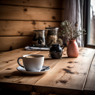 En la imagen de la escena de una taza de té en una cocina, se puede apreciar una cocina bien iluminada con un ambiente cálido y acogedor. La taza de té se encuentra ubicada en una encimera de mármol b