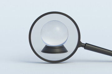 Magic behind magnifying glass. 3d render