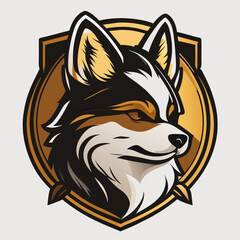 Emblem dog logo design. esport logo