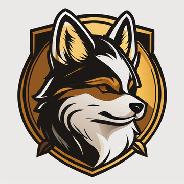 Emblem dog logo design. esport logo