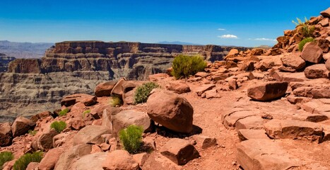 Scenic view of the Grand Canyon National Park (West Rim) in Grand Canyon West, Arizona