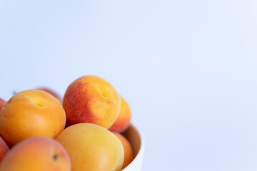 bowl of apricots close up	
