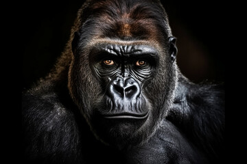 Portrait of a hill gorilla 