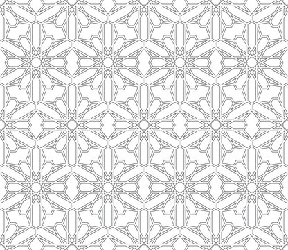 PNG seamless islamic pattern. Background illustration. Seamless girih pattern. Traditional Islamic Design. Mosque decoration element. Seamless geometric pattern. Ornamental pattern.