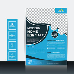 Creative Real estate house property for sale, flayer template.