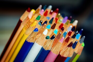 Closeup shot of colorful pencils