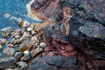 Top view of a beautiful sea in Shetland, Scotland