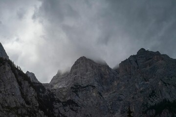 Rocky mountain on a gloomy day