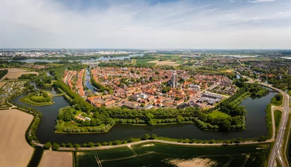 Foto op Canvas Brielle - historic seaport in the western Netherlands, in the province of South Holland. Aerial view.  © Pavlo Glazkov