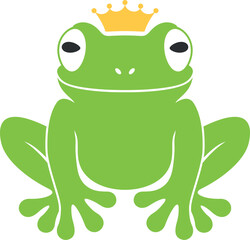 Green frog logo. Abstract frog on white background