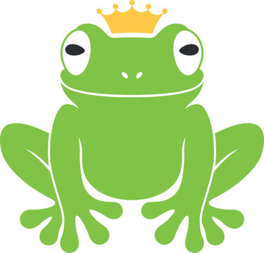 recommend clip art: Green frog logo. Abstract frog on white background