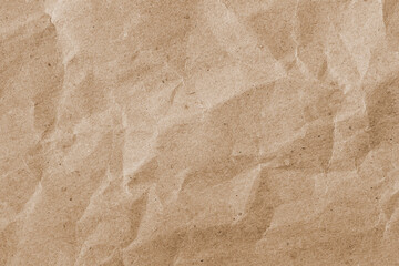 Crumpled brown craft paper, texture, natural background