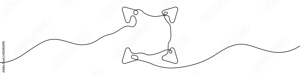 Poster full screen line continuous drawing vector. one line expand icon vector background. expand icon. con