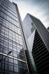 Fototapeta na wymiar Low angle view of glass skyscrapers