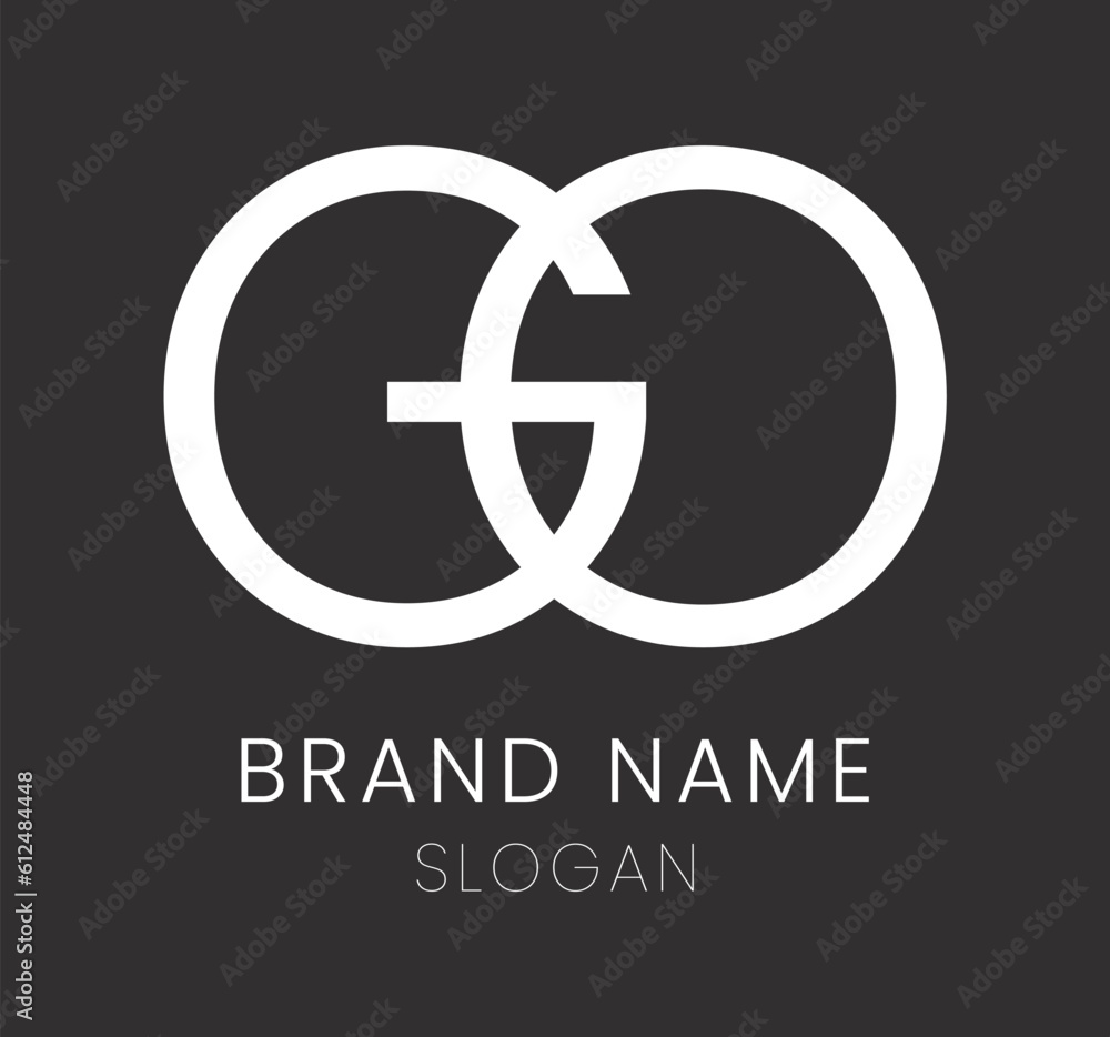 Sticker vector of a logo with g and o letters