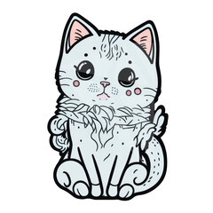 Cute Cats Sticker, Generative AI 