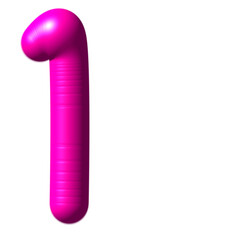 3d pink number 1. glossy number. 
