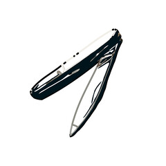 Color sketch of a knife with transparent background