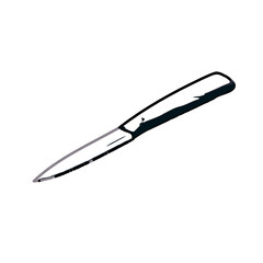 Color sketch of a knife with transparent background